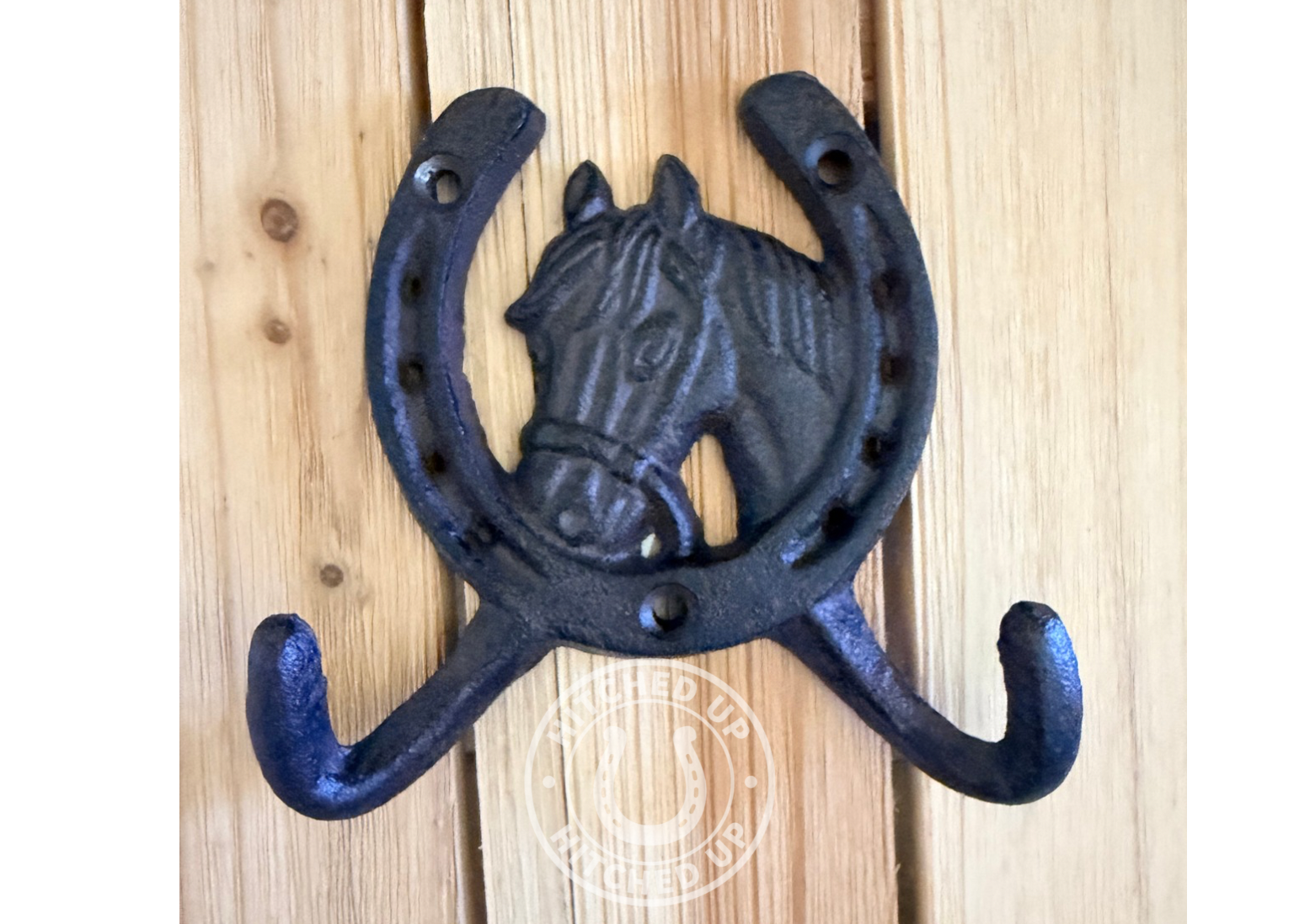HORSESHOE WALL HOOK CAST IRON (horse head)