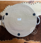 18” HAMMERED ALUMINUM TRAY ROUND SCALLOPED EDGE