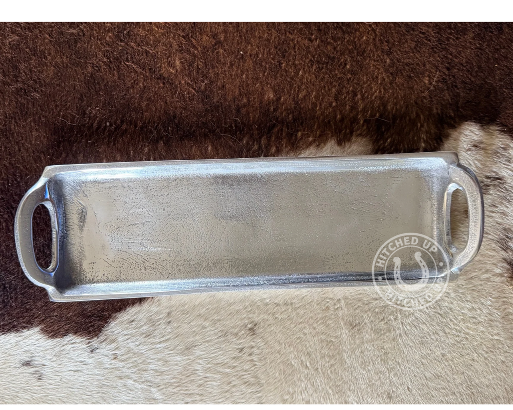 RECTANGLE ALUMINUM LONG TRAY (with handles)