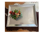RECTANGLE SCALLOPED ALUMINUM BEADED TRAY