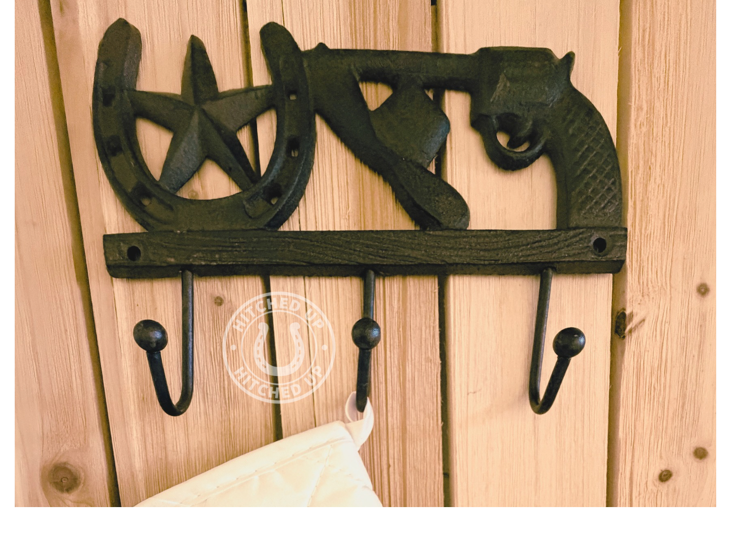 COWBOY 3-HOOK WALL RACK CAST IRON