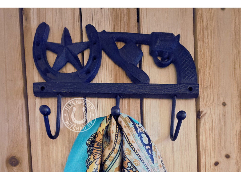 COWBOY 3-HOOK WALL RACK CAST IRON