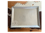 RECTANGLE SCALLOPED ALUMINUM BEADED TRAY