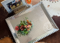 RECTANGLE SCALLOPED ALUMINUM BEADED TRAY