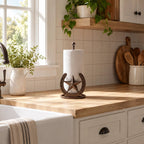 Star and Horseshoe Paper Towel Holder, Western Cast Iron, 12.1"