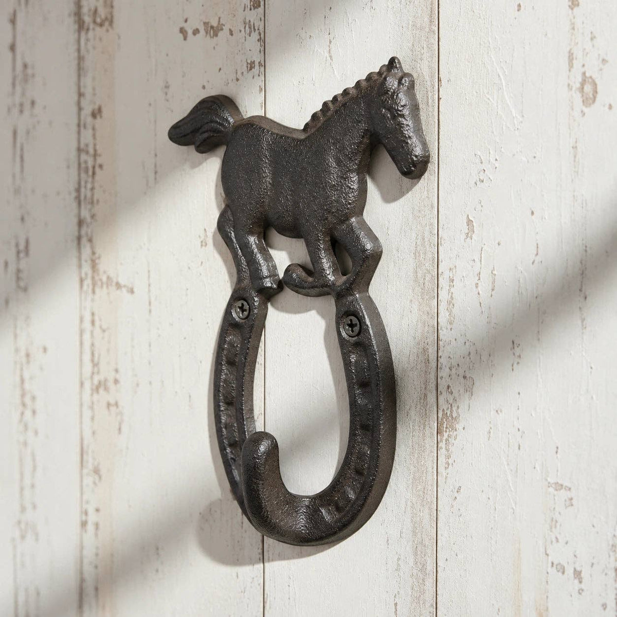 Horseshoe Wall Hook, Cast Iron for Coats, Hats or Leashes, 5.7"