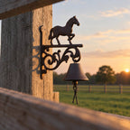 Horse Doorbell, Cast Iron Farmhouse Porch Bell and Chime, 9.8"