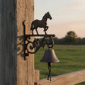 Horse Doorbell, Cast Iron Farmhouse Porch Bell and Chime, 9.8"